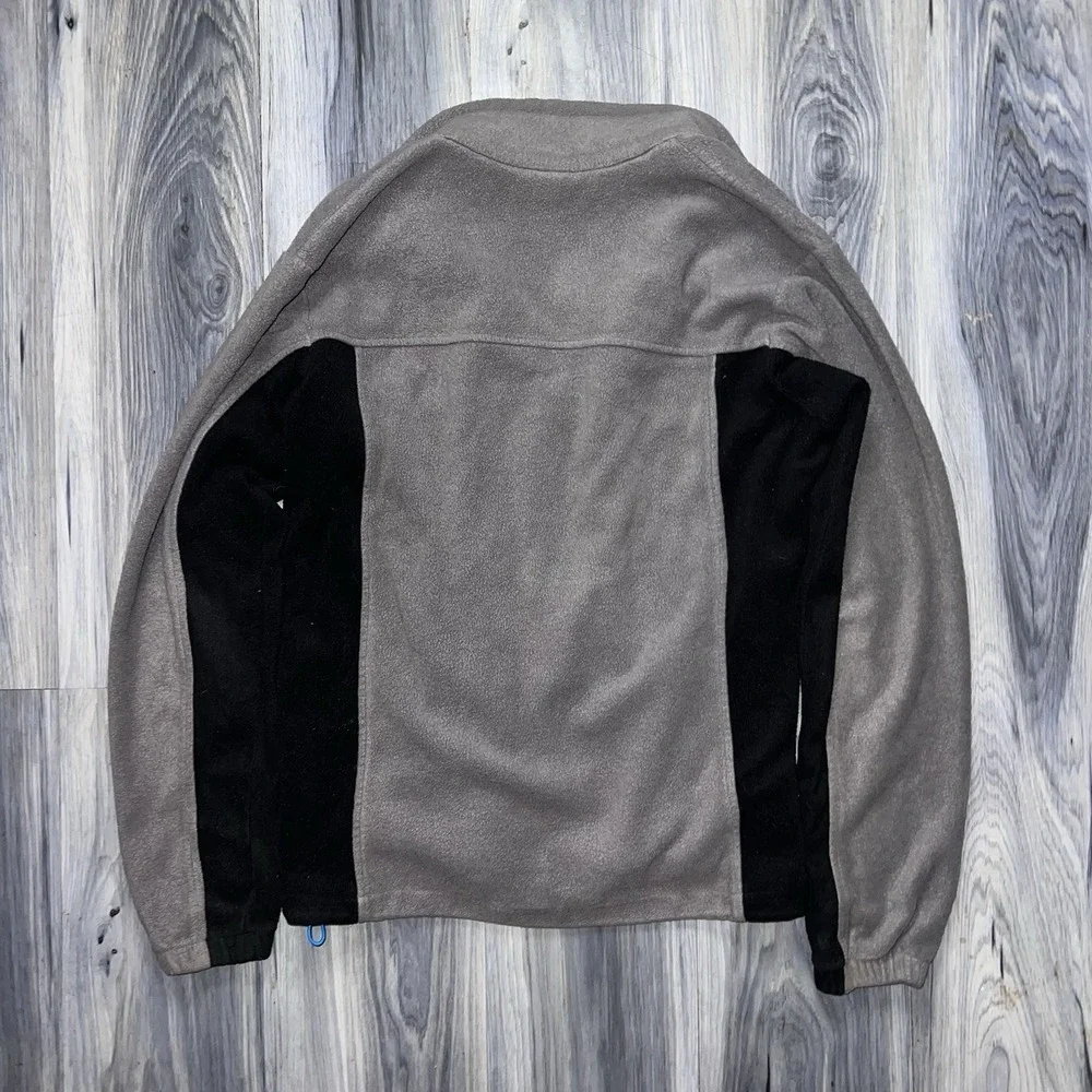 Columbia Fleece Jacket Mens Medium Gray Black Full Zip Outdoor Hiking Trailwear